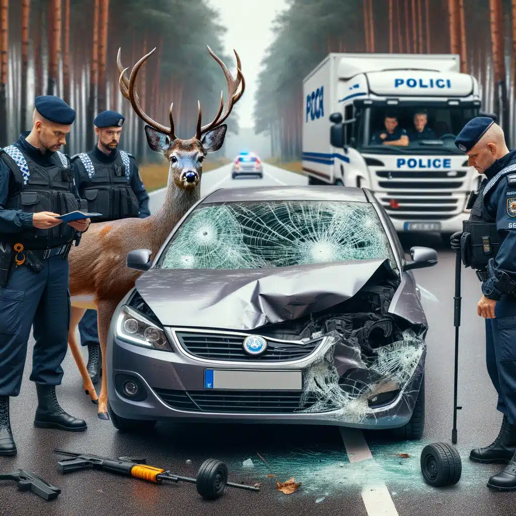 nehoda co způsobil jelen, vyšetřovaná policií